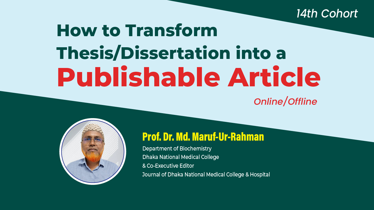 How to Transform your Thesis\Dissertation into a Publishable Article
